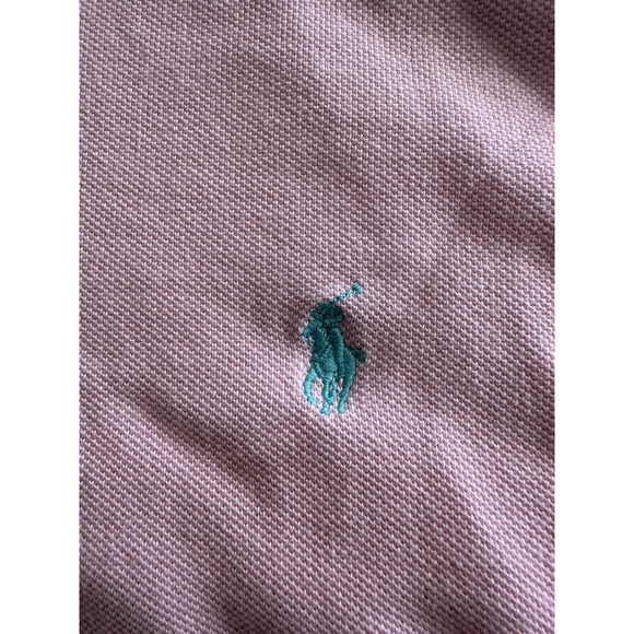 Ralph Lauren Polo Golf Shirt Custom Fit Mens XL Pink w/Teal Pony Short Sleeve - Picture 5 of 13